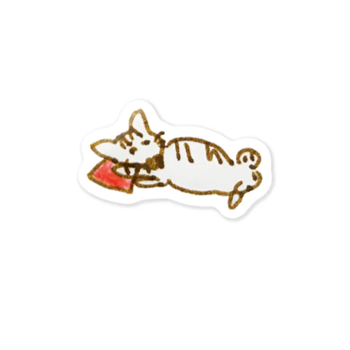 ハンカチを好きなねこ Sticker