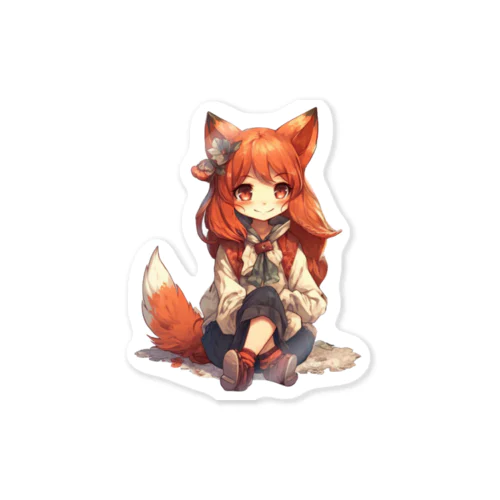 Cute fox girl Sticker