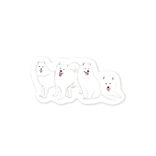 寄り添う　サモエド　犬 Sticker