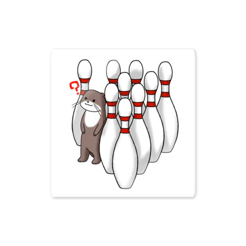 ボーリング場に迷い込んだカワウソ ステッカー