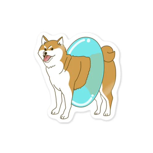 プールに行く気の柴犬 Sticker