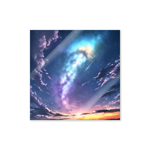 AIアート　彗星雲の夜空 Sticker