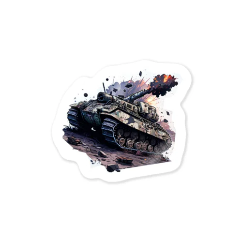 突撃　戦車のステッカー Sticker