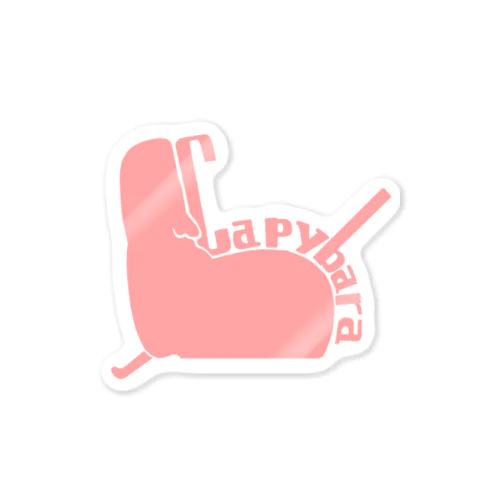 capybaraシルエットマーク-ver.pink- Sticker