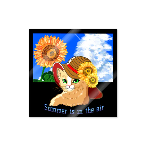 Summer in the air/ 海と猫 Sticker