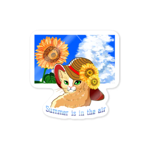 Summer is in the air/ 海と猫 Sticker