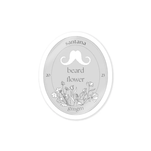 beard flower 02 : Gray Sticker