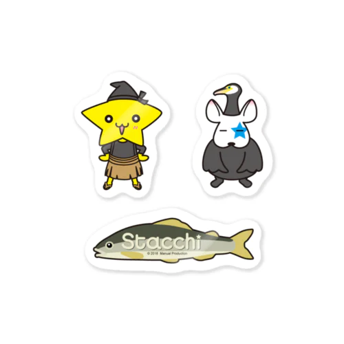 Stacchi 星野さん＆ブル 鵜飼セット Sticker