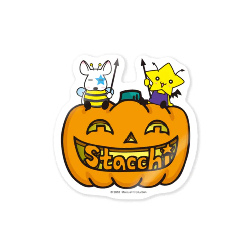 Stacchi 星野さん＆ブル Happy Halloween ステッカー