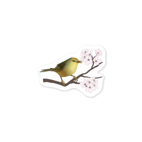 桜にウグイス Sticker