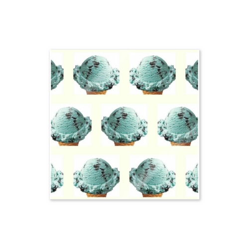 チョコミントアイスコーン柄 グッズ Sticker