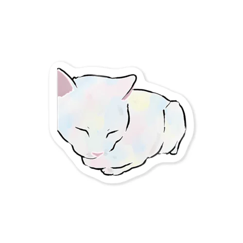 白ねこビラロ Sticker