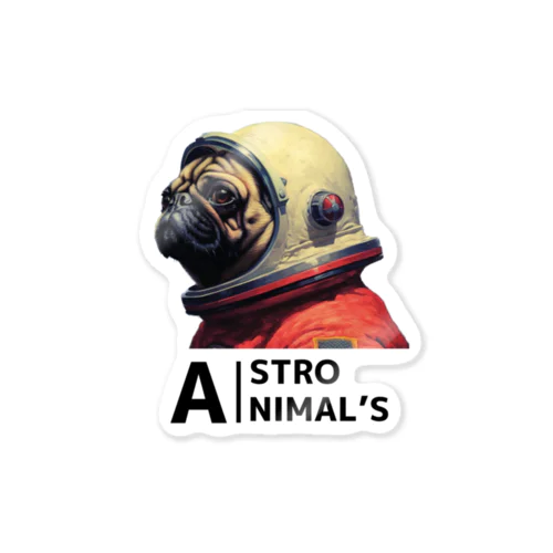 ASTRO ANIMAL'S パグ ステッカー