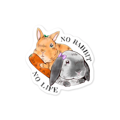 NO RABBIT NO LIFE no.3 Sticker