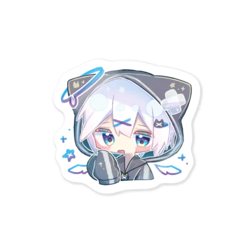 猫耳パーカーくん(はわわ) Sticker