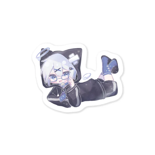 猫耳パーカーくん(メガネ) Sticker