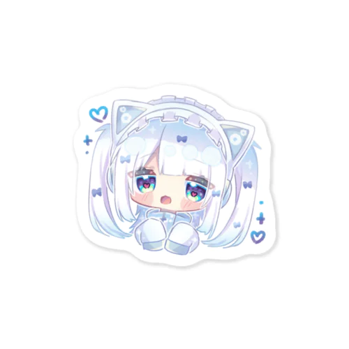 猫耳ヘッドフォンちゃん(ハート目) Sticker