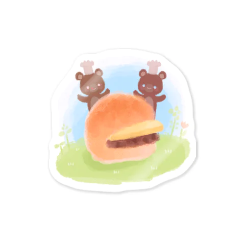 あんバターたべたよステッカー Sticker