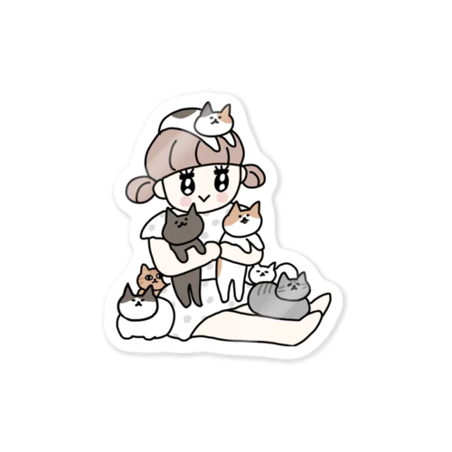 ねこまみれ Sticker