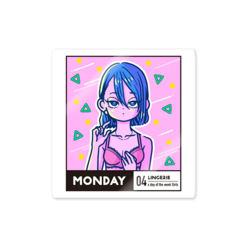 04-1-lingerie-Monday ステッカー