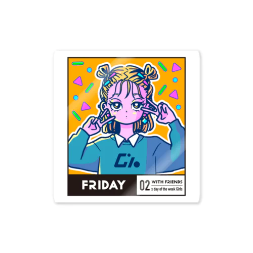 02-5-with friends-Friday Sticker