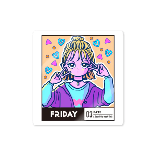 03-5-date-Friday Sticker