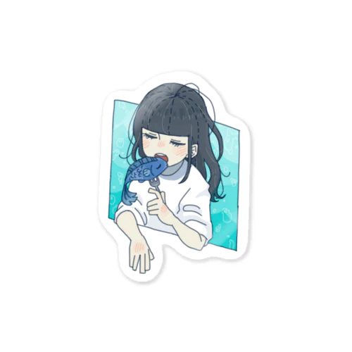 お魚と女の子 Sticker