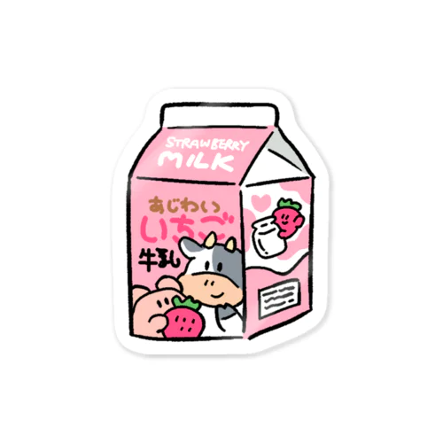 メンダコいちごミルク Sticker