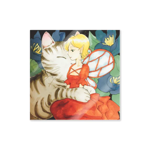 妖精と猫 Sticker