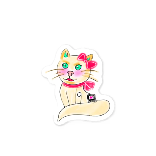 リブレを付けてるネコちゃん Sticker