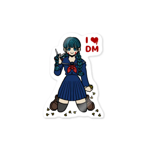 デスマッチガール　女学生 Sticker