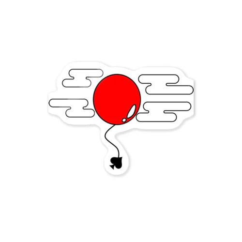 空飛ぶ風船とｽﾍﾟｰﾄﾞ Sticker