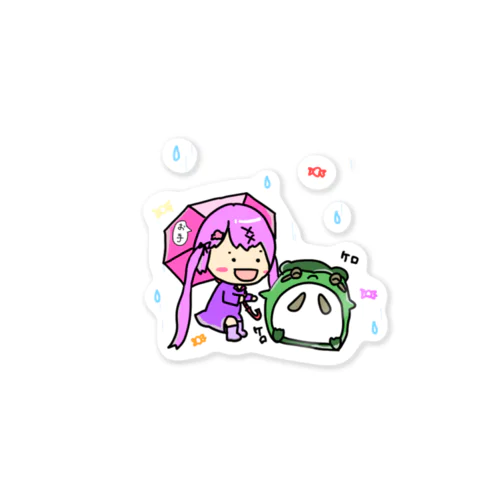 雨の日かえる Sticker