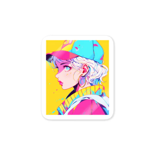 Cool Pop AI Girl 01 Sticker