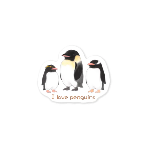 I Love Penguins Sticker