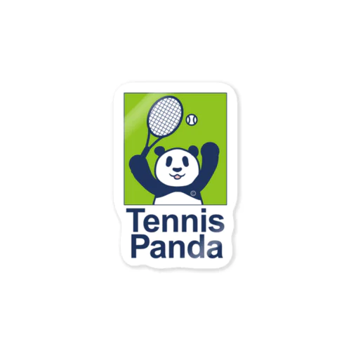 パンダ・テニス・TENNIS・アイテム・デザイン・ラケット・ガット・イラスト・スポーツ・Tシャツ・サーブ・かっこいい・かわいい・選手・画像・ボール・王子・絵・オリジナル（C） Sticker