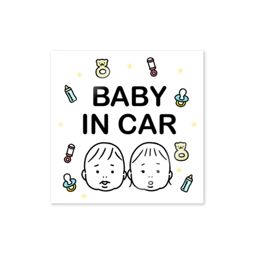 ぽぽ小さめカーサイン（BABY IN CAR） Sticker