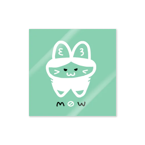 ハチワレネコmow（青緑） Sticker