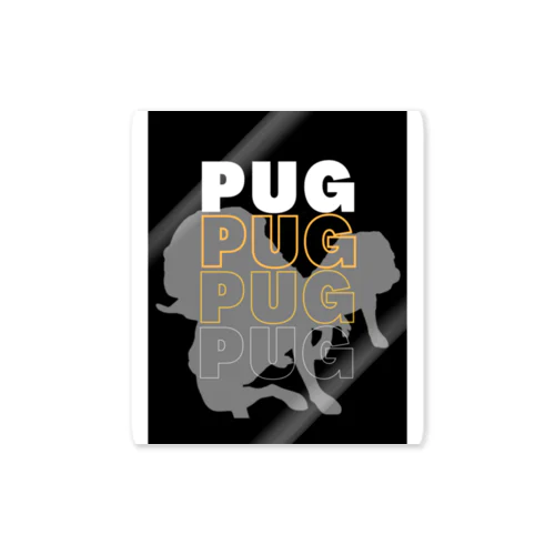 Pug silhouette ステッカー