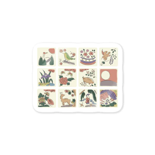 ゆる花札大集合 Sticker