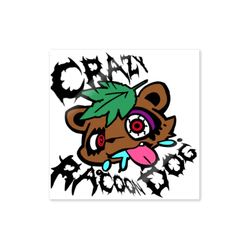 CRAZY RACOON DOG Sticker