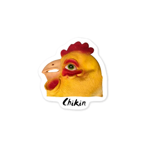 鶏 Chikin テキストロゴ有 ステッカー