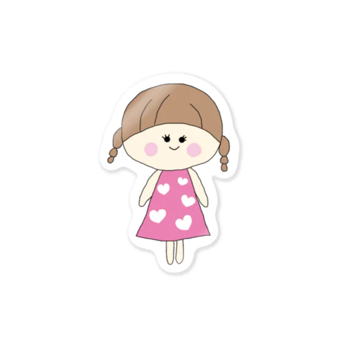 ラブリーな三つ編みの女の子 Sticker