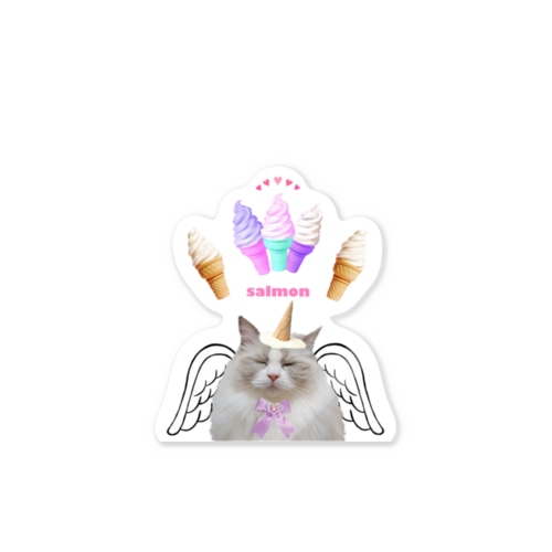 アイスが落ちてきた天使 さーもん Sticker