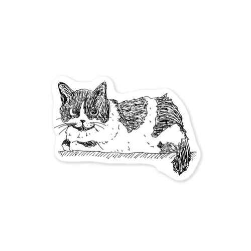 白黒ハチワレ猫ちゃん Sticker