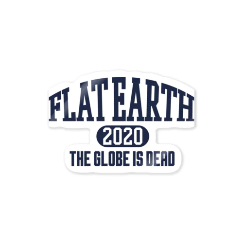 カレッジ風(ネイビー)　フラットアース FLATEARTH Sticker