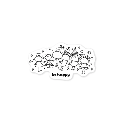 be happy ステッカー