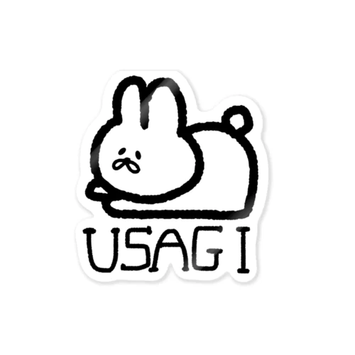 白うさぎもふもふ Sticker