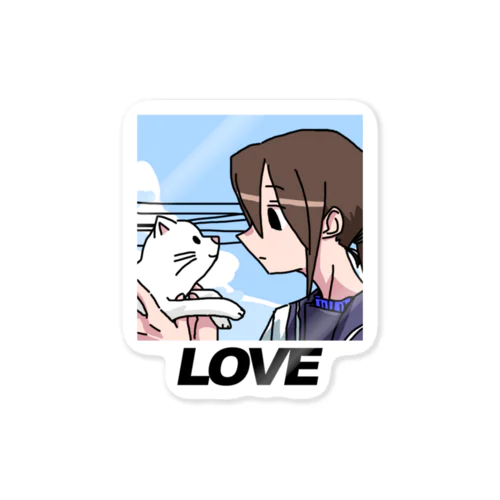 LOVE meow ステッカー