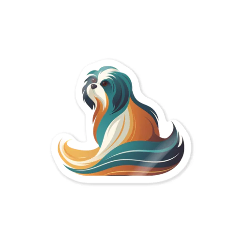 Elegant Curved Shih Tzu Sticker